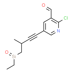 ChemSpider 2D Image | 2-Chloro-5-{4-[ethyl(oxo)silyl]-3-methyl-1-butyn-1-yl}nicotinaldehyde | C13H14ClNO2Si