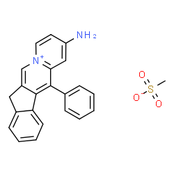 ChemSpider 2D Image | 2-Amino-12-phenyl-7H-indeno[1,2-b]quinolizinium methanesulfonate | C23H20N2O3S