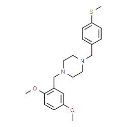 ChemSpider 2D Image | 1-(2,5-Dimethoxybenzyl)-4-[4-(methylsulfanyl)benzyl]piperazine | C21H28N2O2S