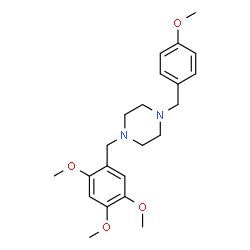 ChemSpider 2D Image | 1-(4-Methoxybenzyl)-4-(2,4,5-trimethoxybenzyl)piperazine | C22H30N2O4