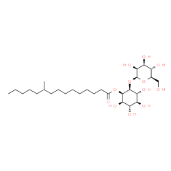 ChemSpider 2D Image | (1R,2R,3S,4S,5R,6S)-2,3,4,5-Tetrahydroxy-6-(beta-D-mannopyranosyloxy)cyclohexyl 10-methylpentadecanoate | C28H52O12
