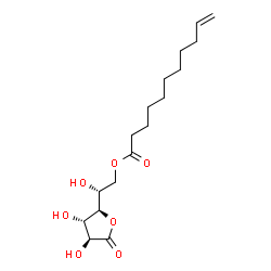 ChemSpider 2D Image | (2R)-2-[(2R,3S,4S)-3,4-Dihydroxy-5-oxotetrahydro-2-furanyl]-2-hydroxyethyl 10-undecenoate | C17H28O7