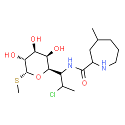 ChemSpider 2D Image | Methyl (5R)-5-[(1R)-2-chloro-1-{[(4-methyl-2-azepanyl)carbonyl]amino}propyl]-1-thio-beta-L-arabinopyranoside | C17H31ClN2O5S