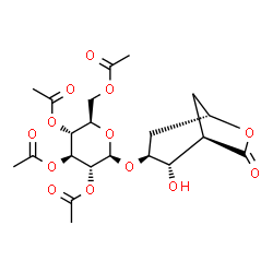 ChemSpider 2D Image | (1R,2S,3S,5S)-2-Hydroxy-7-oxo-6-oxabicyclo[3.2.1]oct-3-yl 2,3,4,6-tetra-O-acetyl-beta-D-glucopyranoside | C21H28O13