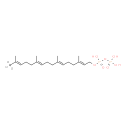 ChemSpider 2D Image | (2E,6E,10E,14E)-3,7,11,15-Tetramethyl(16,16,16-~2~H_3_)-2,6,10,14-hexadecatetraen-1-yl trihydrogen diphosphate | C20H33D3O7P2