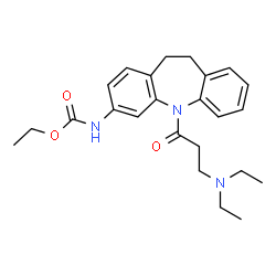 ChemSpider 2D Image | Ethyl [5-(N,N-diethyl-beta-alanyl)-10,11-dihydro-5H-dibenzo[b,f]azepin-3-yl]carbamate | C24H31N3O3