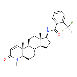 ChemSpider 2D Image | 2-(Trifluoromethyl)-N-[(4aR,4bS,6aS,7S,9aS,9bS,11aR)-1,4a,6a-trimethyl-2-oxo-2,4a,4b,5,6,6a,7,8,9,9a,9b,10,11,11a-tetradecahydro-1H-indeno[5,4-f]quinolin-7-yl]benzamide | C27H33F3N2O2