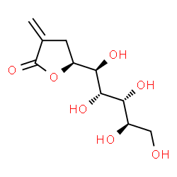 ChemSpider 2D Image | (1S)-1-C-[(2S)-4-Methylene-5-oxotetrahydro-2-furanyl]-D-arabinitol | C10H16O7