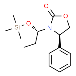 ChemSpider 2D Image | (4R)-4-Phenyl-3-{(1S)-1-[(trimethylsilyl)oxy]propyl}-1,3-oxazolidin-2-one | C15H23NO3Si