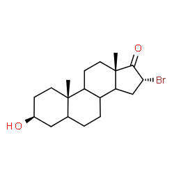ChemSpider 2D Image | (3beta,8xi,9xi,14xi,16alpha)-16-Bromo-3-hydroxyandrostan-17-one | C19H29BrO2