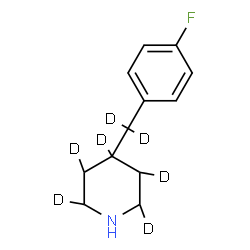 ChemSpider 2D Image | 4-[(4-Fluorophenyl)(~2~H_2_)methyl](2,3,4,5,6-~2~H_5_)piperidine | C12H9D7FN