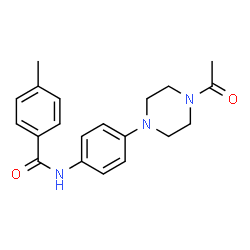 ChemSpider 2D Image | N-[4-(4-Acetyl-1-piperazinyl)phenyl]-4-methylbenzamide | C20H23N3O2