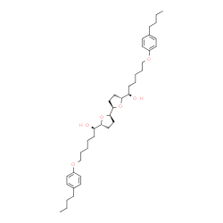 ChemSpider 2D Image | (1R,1'R)-1,1'-(2R,2'R,5R,5'R)-Octahydro-2,2'-bifuran-5,5'-diylbis[6-(4-butylphenoxy)-1-hexanol] | C40H62O6