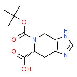 ChemSpider 2D Image | (6R)-5-{[(2-Methyl-2-propanyl)oxy]carbonyl}-4,5,6,7-tetrahydro-3H-imidazo[4,5-c]pyridine-6-carboxylic acid | C12H17N3O4