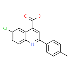 ChemSpider 2D Image | 6-Chloro-2-(p-tolyl)quinoline-4-carboxylic acid | C17H12ClNO2