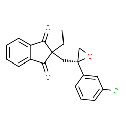 ChemSpider 2D Image | 2-{[(2S)-2-(3-Chlorophenyl)-2-oxiranyl]methyl}-2-ethyl-1H-indene-1,3(2H)-dione | C20H17ClO3
