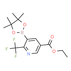 ChemSpider 2D Image | Ethyl 5-(4,4,5,5-tetramethyl-1,3,2-dioxaborolan-2-yl)-6-(trifluoromethyl)nicotinate | C15H19BF3NO4