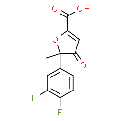 ChemSpider 2D Image | 5-(3,4-Difluorophenyl)-5-methyl-4-oxo-4,5-dihydro-2-furancarboxylic acid | C12H8F2O4