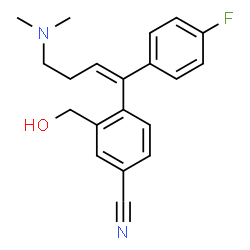 ChemSpider 2D Image | 4-[(1Z)-4-(Dimethylamino)-1-(4-fluorophenyl)-1-buten-1-yl]-3-(hydroxymethyl)benzonitrile | C20H21FN2O