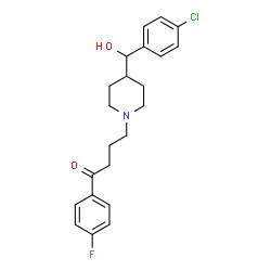 ChemSpider 2D Image | 4-[4-[(4-Chlorophenyl)hydroxymethyl]-1-piperidinyl]-1-(4-fluorophenyl)-1-butanone | C22H25ClFNO2