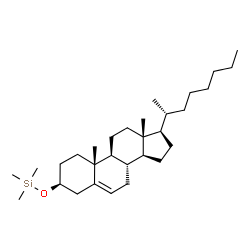 ChemSpider 2D Image | ({(3S,8S,9S,10R,13R,14S,17R)-10,13-Dimethyl-17-[(2R)-2-octanyl]-2,3,4,7,8,9,10,11,12,13,14,15,16,17-tetradecahydro-1H-cyclopenta[a]phenanthren-3-yl}oxy)(trimethyl)silane | C30H54OSi