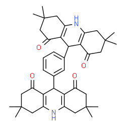 ChemSpider 2D Image | 9,9'-(1,3-Phenylene)bis(3,3,6,6-tetramethyl-3,4,6,7,9,10-hexahydro-1,8(2H,5H)-acridinedione) | C40H48N2O4