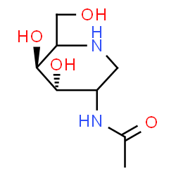 ChemSpider 2D Image | N-[(4S,5S)-4,5-Dihydroxy-6-(hydroxymethyl)-3-piperidinyl]acetamide | C8H16N2O4
