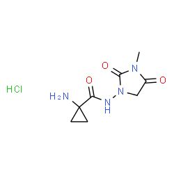 ChemSpider 2D Image | 1-Amino-N-(3-methyl-2,4-dioxo-1-imidazolidinyl)cyclopropanecarboxamide hydrochloride (1:1) | C8H13ClN4O3
