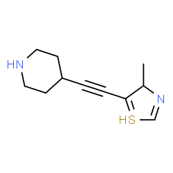 ChemSpider 2D Image | 4-methyl-5-[2-(4-piperidyl)ethynyl]-4H-thiazole | C11H15N2S
