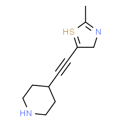 ChemSpider 2D Image | 2-methyl-5-[2-(4-piperidyl)ethynyl]-4H-thiazole | C11H15N2S