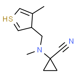 ChemSpider 2D Image | 1-[methyl-[(4-methyl-3H-thiophen-3-yl)methyl]amino]cyclopropanecarbonitrile | C11H15N2S