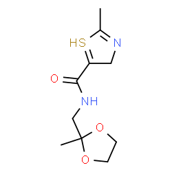 ChemSpider 2D Image | 2-methyl-N-[(2-methyl-1,3-dioxolan-2-yl)methyl]-4H-thiazole-5-carboxamide | C10H15N2O3S