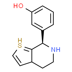 ChemSpider 2D Image | 3-[(7R)-4,5,6,7-tetrahydro-3aH-thieno[2,3-c]pyridin-7-yl]phenol | C13H14NOS