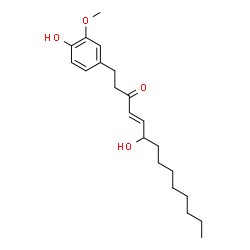ChemSpider 2D Image | (4E)-6-Hydroxy-1-(4-hydroxy-3-methoxyphenyl)-4-tetradecen-3-one | C21H32O4