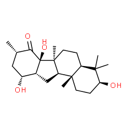 ChemSpider 2D Image | (3S,4aR,6aS,6bR,8S,10R,10aR,11aR,11bS)-3,6b,10-Trihydroxy-4,4,6a,8,11b-pentamethylhexadecahydro-7H-benzo[a]fluoren-7-one | C22H36O4