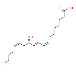 ChemSpider 2D Image | (8Z,10E,12R,14Z)-12-Hydroxy-8,10,14-icosatrienoic acid | C20H34O3
