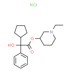 ChemSpider 2D Image | n-ethyl-3-piperidyl phenylcyclopentylglycolate hydrochloride | C20H30ClNO3