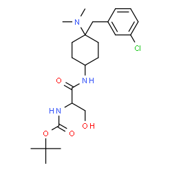 ChemSpider 2D Image | 2-Methyl-2-propanyl (1-{[4-(3-chlorobenzyl)-4-(dimethylamino)cyclohexyl]amino}-3-hydroxy-1-oxo-2-propanyl)carbamate | C23H36ClN3O4