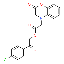 ChemSpider 2D Image | 2-(4-Chlorophenyl)-2-oxoethyl (2-oxo-2,3-dihydro-4H-1,4-benzoxazin-4-yl)acetate | C18H14ClNO5