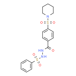 ChemSpider 2D Image | N'-(Phenylsulfonyl)-4-(1-piperidinylsulfonyl)benzohydrazide | C18H21N3O5S2
