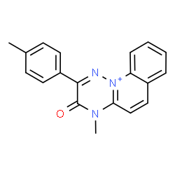 ChemSpider 2D Image | 4-Methyl-2-(4-methylphenyl)-3-oxo-3,4-dihydro[1,2,4]triazino[2,3-a]quinolin-11-ium | C19H16N3O