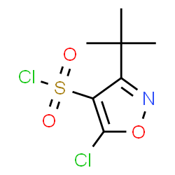 ChemSpider 2D Image | 5-Chloro-3-(2-methyl-2-propanyl)-1,2-oxazole-4-sulfonyl chloride | C7H9Cl2NO3S