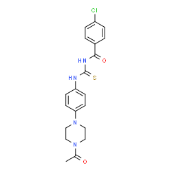 ChemSpider 2D Image | N-{[4-(4-Acetyl-1-piperazinyl)phenyl]carbamothioyl}-4-chlorobenzamide | C20H21ClN4O2S