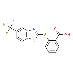 ChemSpider 2D Image | 2-{[5-(Trifluoromethyl)-1,3-benzothiazol-2-yl]sulfanyl}benzoic acid | C15H8F3NO2S2