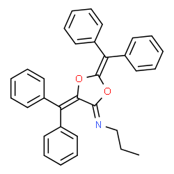 ChemSpider 2D Image | (4Z)-2,5-Bis(diphenylmethylene)-N-propyl-1,3-dioxolan-4-imine | C32H27NO2