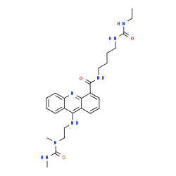 ChemSpider 2D Image | N-{4-[(Ethylcarbamoyl)amino]butyl}-9-({2-[methyl(methylcarbamothioyl)amino]ethyl}amino)-4-acridinecarboxamide | C26H35N7O2S