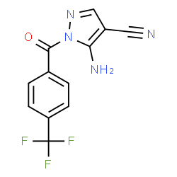 ChemSpider 2D Image | 5-Amino-1-[4-(trifluoromethyl)benzoyl]-1H-pyrazole-4-carbonitrile | C12H7F3N4O