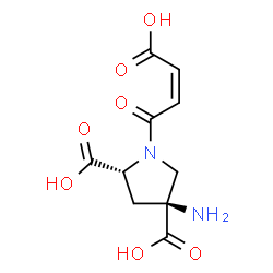 ChemSpider 2D Image | (2R,4S)-4-Amino-1-[(2Z)-3-carboxy-2-propenoyl]-2,4-pyrrolidinedicarboxylic acid | C10H12N2O7