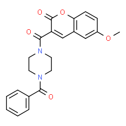 ChemSpider 2D Image | 3-(4-Benzoyl-piperazine-1-carbonyl)-6-methoxy-chromen-2-one | C22H20N2O5