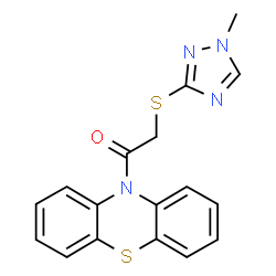 ChemSpider 2D Image | 2-(1-Methyl-1H-[1,2,4]triazol-3-ylsulfanyl)-1-phenothiazin-10-yl-ethanone | C17H14N4OS2